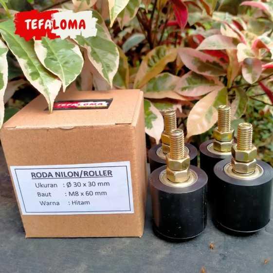 Satu BOX Roda Nilon/Roller Pintu Pagar Uk. Dia.30 x 30 mm (Isi 4 pcs)
