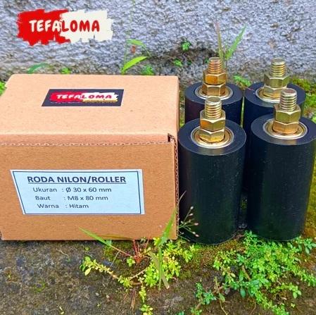 Satu BOX Roda Nilon/Roller Pintu Pagar Uk. Dia. 30 x 60 mm (Isi 4 Pcs)