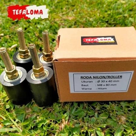 Satu BOX Roda Nilon/Roller Pintu Pagar Uk. Dia.30 x 40 mm (Isi 4 pcs)